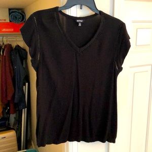 Black shirt with lace trim